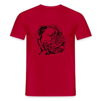 153a Dogue de Bordeaux - Men's T-Shirt - red - Front - AI Model Male 178 dark (178cm)