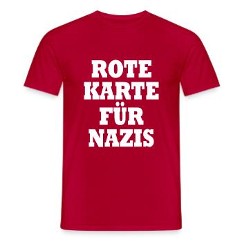 Rote karte für nazis - Männer T-Shirt - Rot - Vorne - AI Model Male 178 dark (178cm)