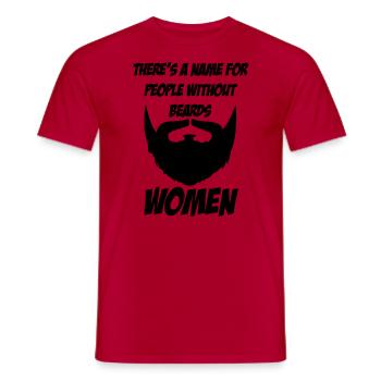 There's a name for people without beards - woman - T-shirt homme - rouge - Devant - AI Model Male 178 dark (178cm)