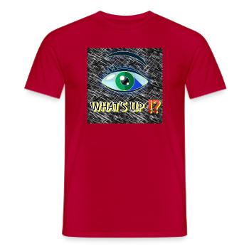 What's up!? - Club WoW - 2023 - Men's T-Shirt - red - Front - AI Model Male 178 dark (178cm)
