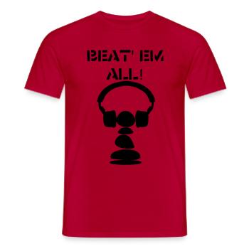 beat' em all - Männer T-Shirt - Rot - Vorne - AI Model Male 178 dark (178cm)