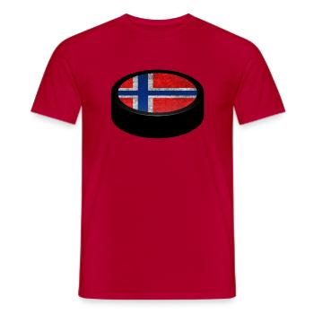 Team Norway Hockey Puck - Men's T-Shirt - red - Front - AI Model Male 178 dark (178cm)