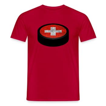 Équipe Suisse Hockey Puck - T-shirt homme - rouge - Devant - AI Model Male 178 dark (178cm)