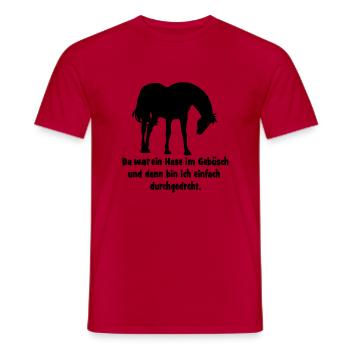 Pferd - Männer T-Shirt - Rot - Vorne - AI Model Male 178 dark (178cm)