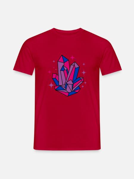 Bisexual Pride Kristalle Bisexuelles Geschenk - Männer T-Shirt - Rot