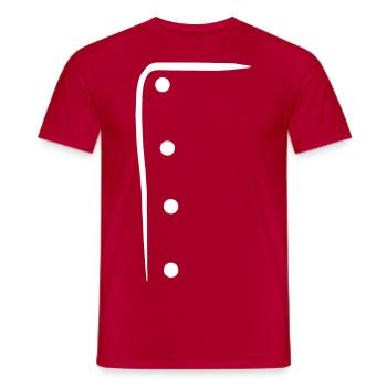 Colorful t-shirt design imitation kitchen apron - Men's T-Shirt - red - Front - AI Model Male 178 dark (178cm)