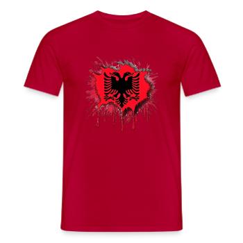 Albanischer Adler - Doppelkopfadler - Shqiperia - Männer T-Shirt - Rot - Vorne - AI Model Male 178 dark (178cm)