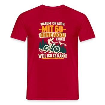 60 Geburtstag Fahrrad Ohne Akku Radfahrer - Männer T-Shirt - Rot - Vorne - AI Model Male 178 dark (178cm)