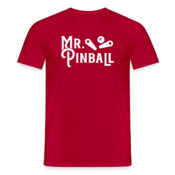 Mr. Pinball Flipperautomat Flipperkugel Design - Men's T-Shirt - red - Front - AI Model Male 178 dark (178cm)