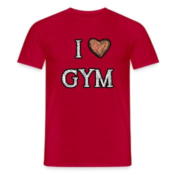 Gym - T-shirt homme - rouge - Devant - AI Model Male 178 dark (178cm)