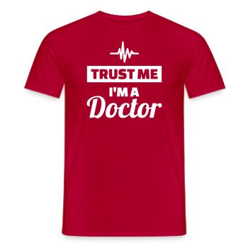 Docteur - T-shirt homme - rouge - Devant - AI Model Male 178 dark (178cm)
