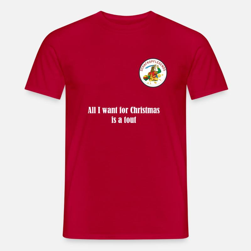 Weihnachtswunsch Schafkopf - Männer T-Shirt - Rot