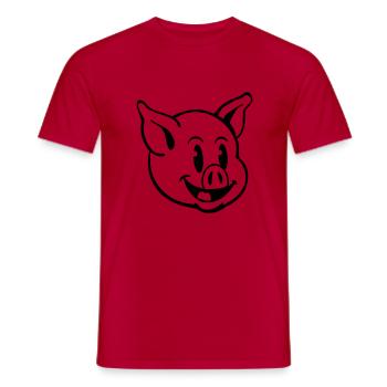 pig_comic_t1 - T-shirt homme - rouge - Devant - AI Model Male 178 dark (178cm)