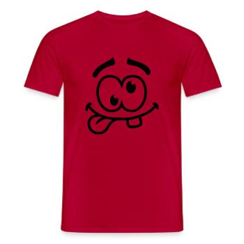 Crazy Smiley Face - Männer T-Shirt - Rot - Vorne - AI Model Male 178 dark (178cm)