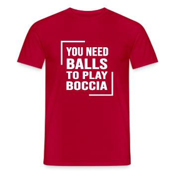 boccia patanque boule player - Men's T-Shirt - red - Front - AI Model Male 178 dark (178cm)