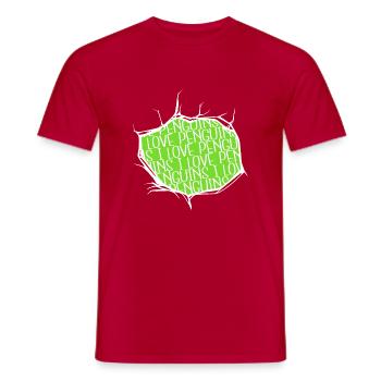 clumpsy dancing penguin fun birthday present - Männer T-Shirt - Rot - Vorne - AI Model Male 178 dark (178cm)
