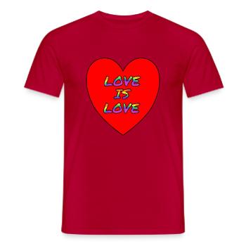 Love is Love im Herzen - Männer T-Shirt - Rot - Vorne - AI Model Male 178 dark (178cm)