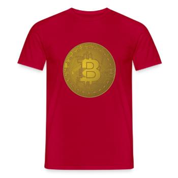 Bitcoin-Token - Männer T-Shirt - Rot - Vorne - AI Model Male 178 dark (178cm)