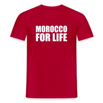 Morocco for life - maroc - T-shirt homme - rouge - Devant - AI Model Male 178 dark (178cm)