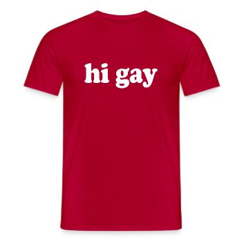 Gay - Men's T-Shirt - red - Front - AI Model Male 178 dark (178cm)