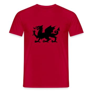 wales - Men's T-Shirt - red - Front - AI Model Male 178 dark (178cm)