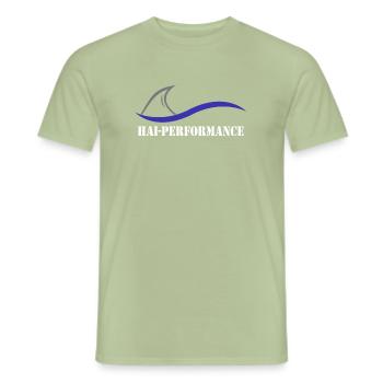 Shark Fin Hai Performance Funny - Men's T-Shirt - sage - Front - AI Model Male 178 light (178cm)