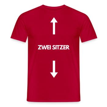 ZWEI SITZER Shirt - Männer T-Shirt - Rot - Vorne - AI Model Male 178 dark (178cm)