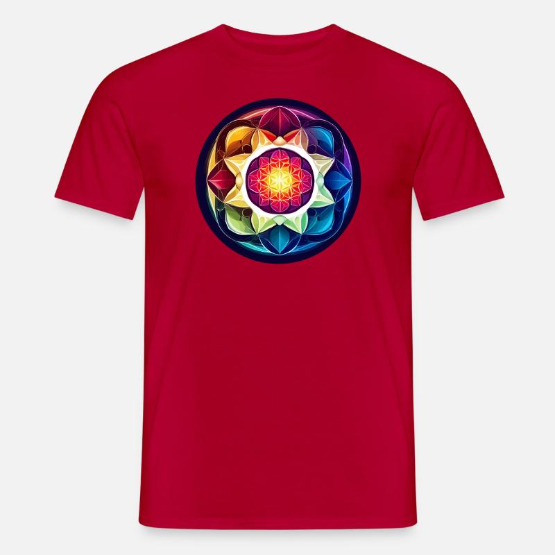 Blume des Lebens - Männer T-Shirt - Rot
