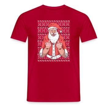 Pull de Noël laid Père Noël - T-shirt homme - rouge - Devant - AI Model Male 178 dark (178cm)