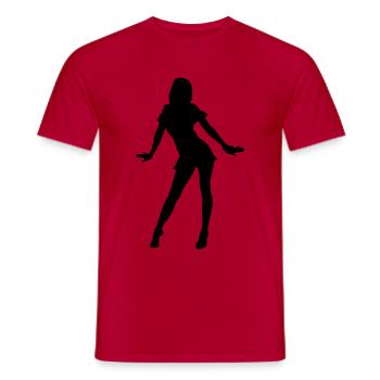 Silhouette Woman - Men's T-Shirt - red - Front - AI Model Male 178 dark (178cm)