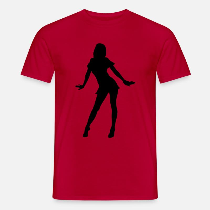 silhuet pige danser - pige dansere - Mænd T-shirt - rød