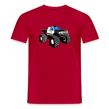 Polizei Monster Truck - Police Car Big Foot - Männer T-Shirt - Rot - Vorne - AI Model Male 178 dark (178cm)