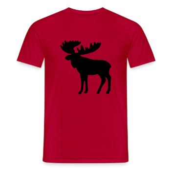 Elch - Männer T-Shirt - Rot - Vorne - AI Model Male 178 dark (178cm)