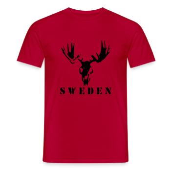 Crâne d’orignal Suède - T-shirt homme - rouge - Devant - AI Model Male 178 dark (178cm)