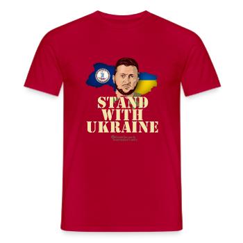 Ukraine Virginia Flaggen Selenskyj - Männer T-Shirt - Rot - Vorne - AI Model Male 178 dark (178cm)