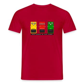 pédales de guitare - T-shirt homme - rouge - Devant - AI Model Male 178 dark (178cm)