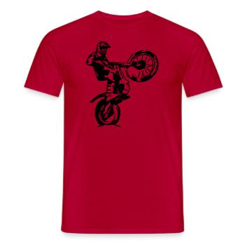 Trialiste Wheelie - T-shirt homme - rouge - Devant - AI Model Male 178 dark (178cm)