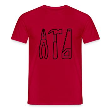 Werkzeuge - Zange, Hammer und Säge - Männer T-Shirt - Rot - Vorne - AI Model Male 178 dark (178cm)