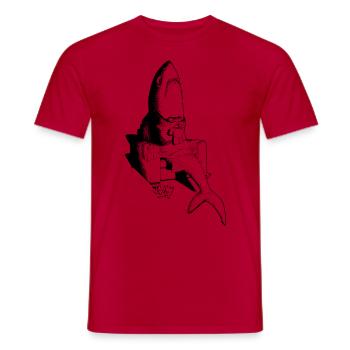 Lone Shark - Men's T-Shirt - red - Front - AI Model Male 178 dark (178cm)