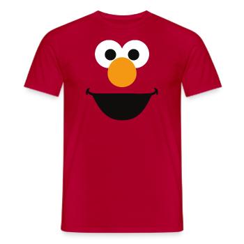 5 Rue Sésame Elmo Visage - T-shirt homme - rouge - Devant - AI Model Male 178 dark (178cm)