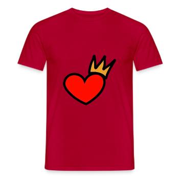 Herz Krone König - Männer T-Shirt - Rot - Vorne - AI Model Male 178 dark (178cm)