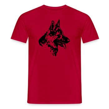 318 Deutscher Schäferhund - Männer T-Shirt - Rot - Vorne - AI Model Male 178 dark (178cm)