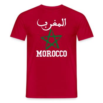 Maroc AlMaghrib Maghreb - T-shirt homme - rouge - Devant - AI Model Male 178 dark (178cm)