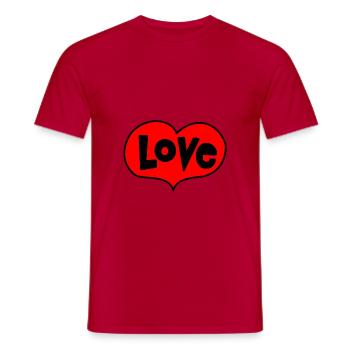 Love Love Heart - Men's T-Shirt - red - Front - AI Model Male 178 dark (178cm)