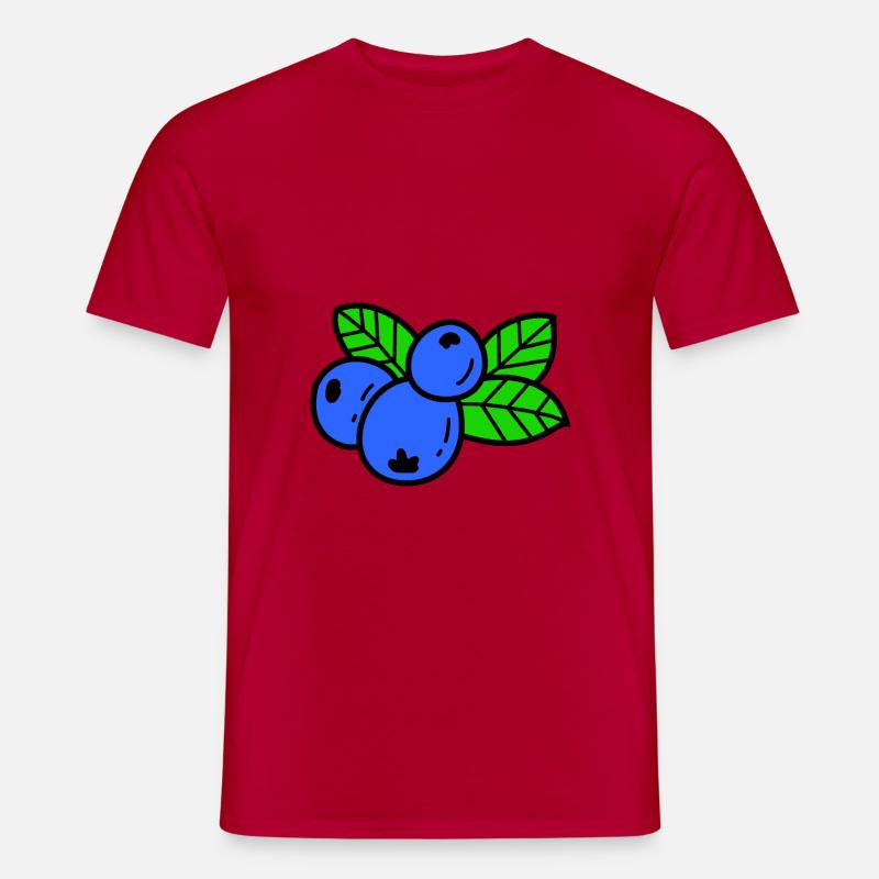 Blaubeere Heidelbeere Beere - Männer T-Shirt - Rot