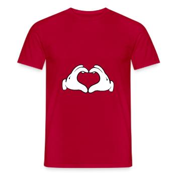 Heart hands gloves - Men's T-Shirt - red - Front - AI Model Male 178 dark (178cm)