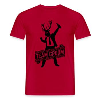 Team Groom / Stag Party (1C) - Men's T-Shirt - red - Front - AI Model Male 178 dark (178cm)