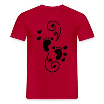 Bébé Pieds Coeurs - T-shirt homme - rouge - Devant - AI Model Male 178 dark (178cm)