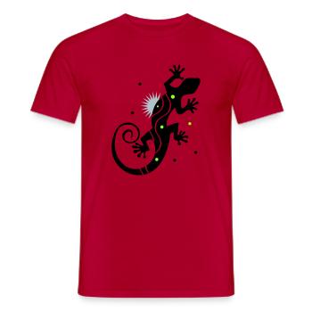 Stilisierter Gecko im klaren Vektorstil - Männer T-Shirt - Rot - Vorne - AI Model Male 178 dark (178cm)