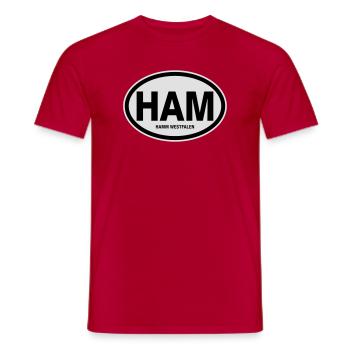 HAM Hamm Westfalen - Männer T-Shirt - Rot - Vorne - AI Model Male 178 dark (178cm)